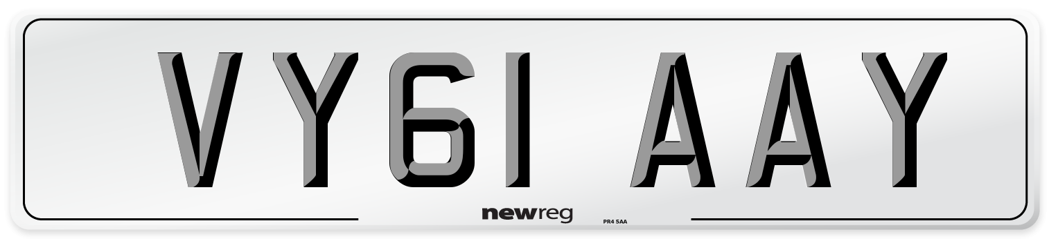 VY61 AAY Number Plate from New Reg